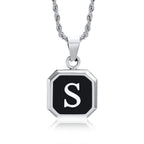 Herenketting met hexagonale initiaalhanger s