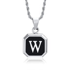 Herenketting met hexagonale initiaalhanger w