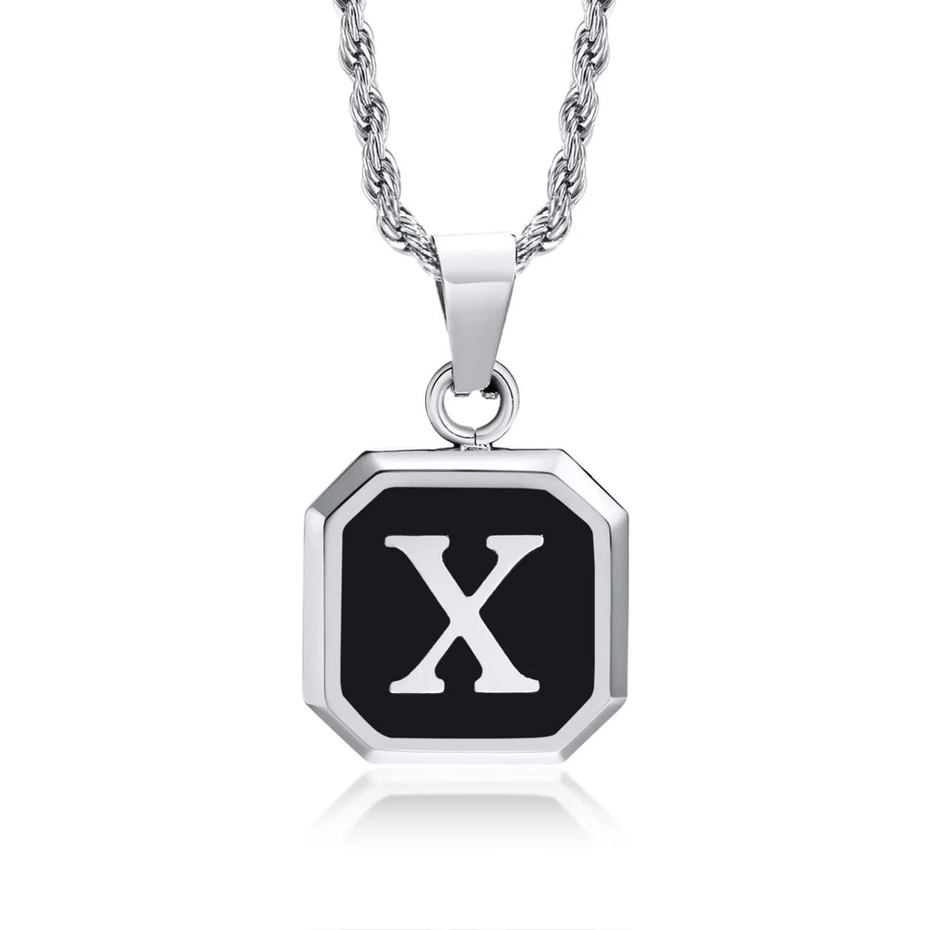 Herenketting met hexagonale initiaalhanger x