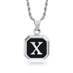 Herenketting met hexagonale initiaalhanger x