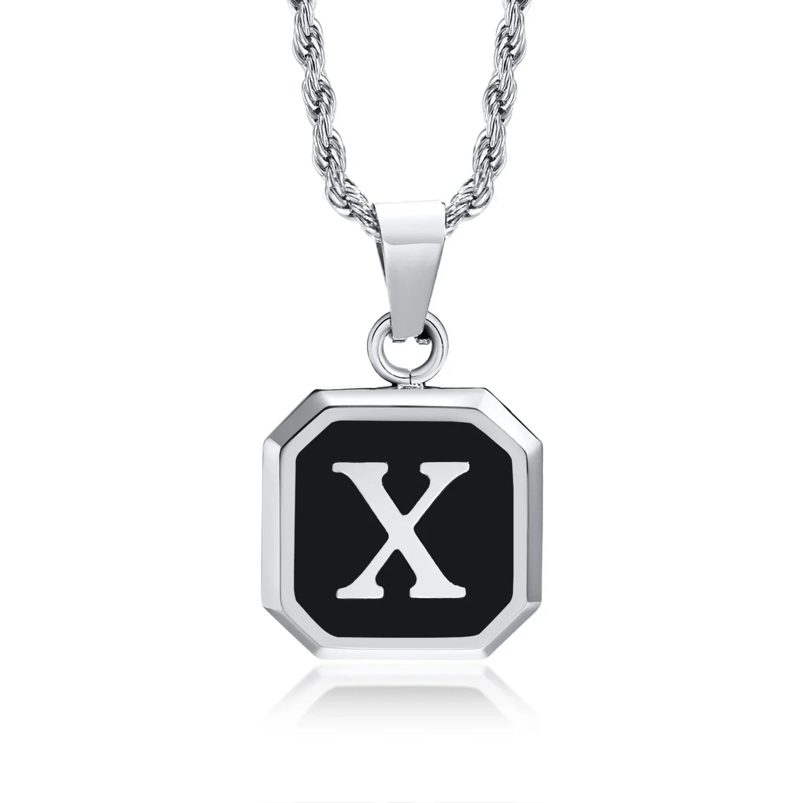 Herenketting met hexagonale initiaalhanger x
