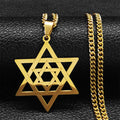 Halsketting voor man of vrouw met hanger van de symbolische Joodse <span data-glossary-id="star-of-david">Davidster</span> in goud