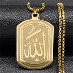 Halsketting voor man of vrouw met hexagonale Allah Arabisch moslim islam hanger goud 60 cm