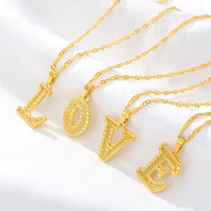 Heren- of damesketting met gepersonaliseerde initiaalhanger