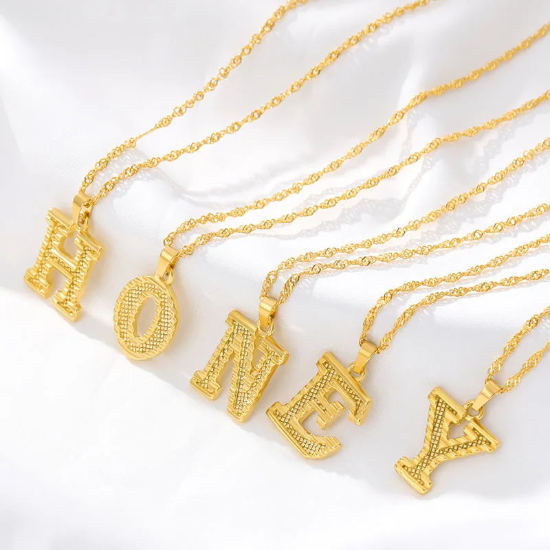 Heren- of damesketting met gepersonaliseerde initiaalhanger