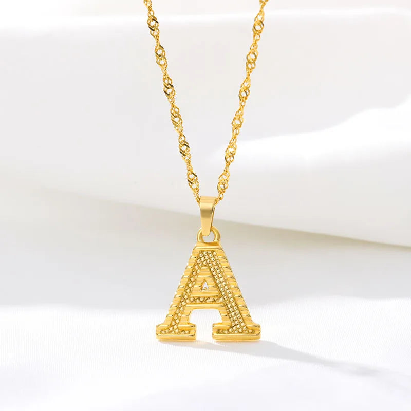 Heren- of damesketting met gepersonaliseerde initiaalhanger a