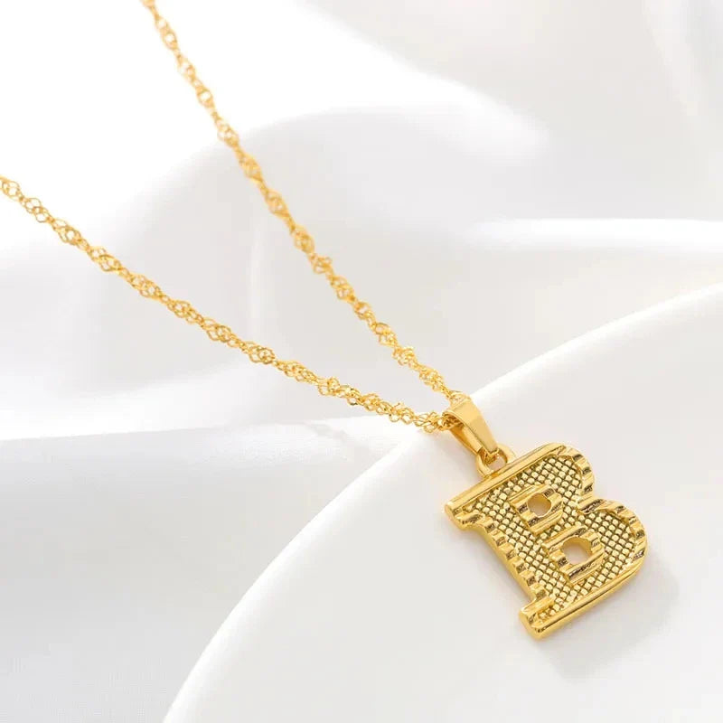 Heren- of damesketting met gepersonaliseerde initiaalhanger b