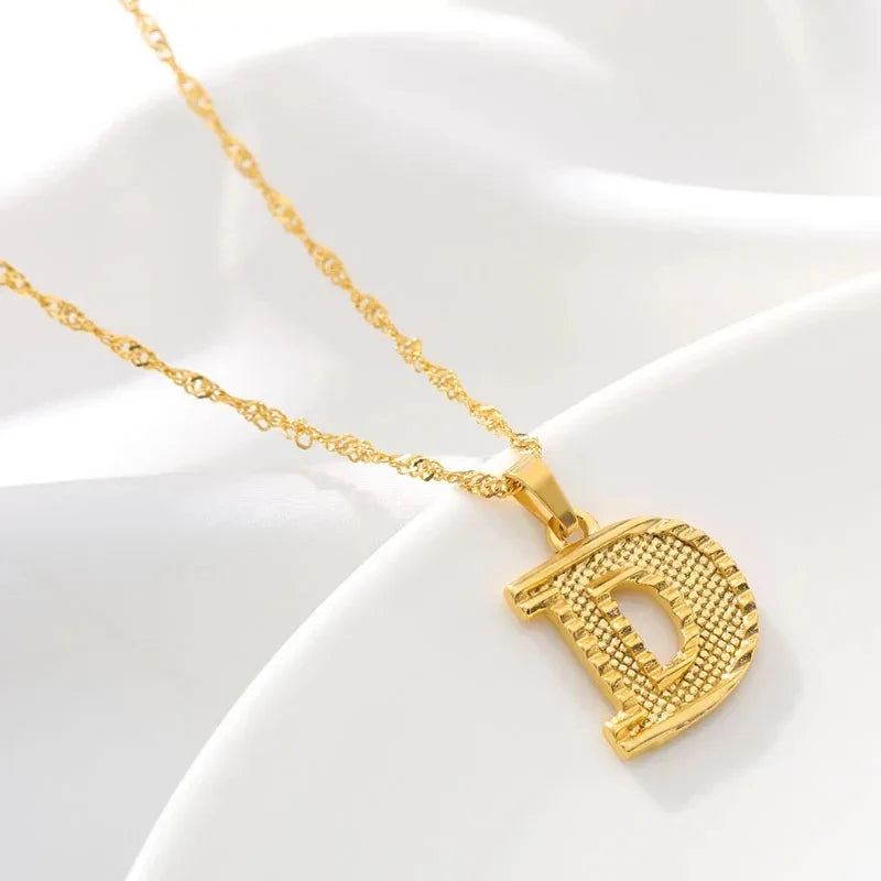 Heren- of damesketting met gepersonaliseerde initiaalhanger d