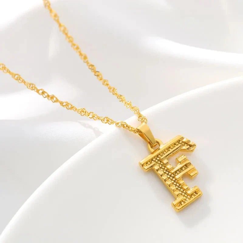 Heren- of damesketting met gepersonaliseerde initiaalhanger f