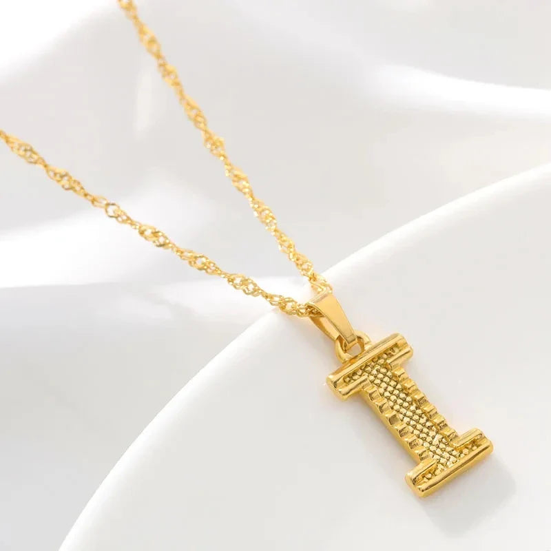Heren- of damesketting met gepersonaliseerde initiaalhanger i