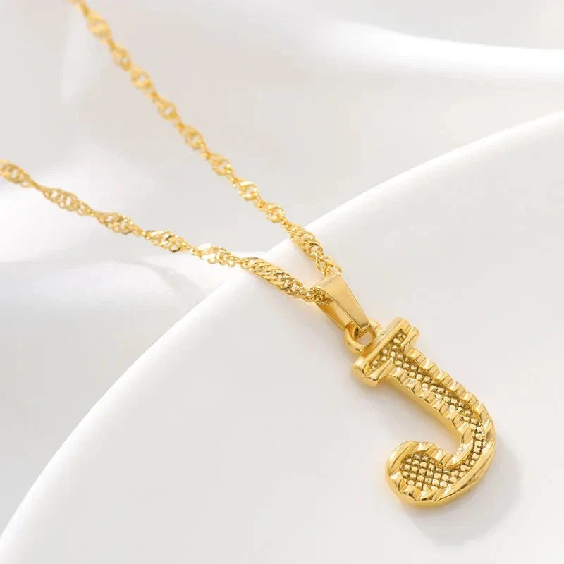 Heren- of damesketting met gepersonaliseerde initiaalhanger j