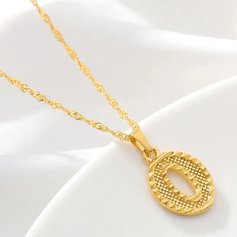Heren- of damesketting met gepersonaliseerde initiaalhanger o