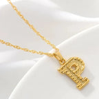 Heren- of damesketting met gepersonaliseerde initiaalhanger p