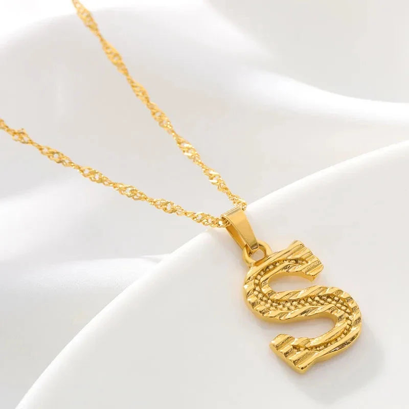 Heren- of damesketting met gepersonaliseerde initiaalhanger s