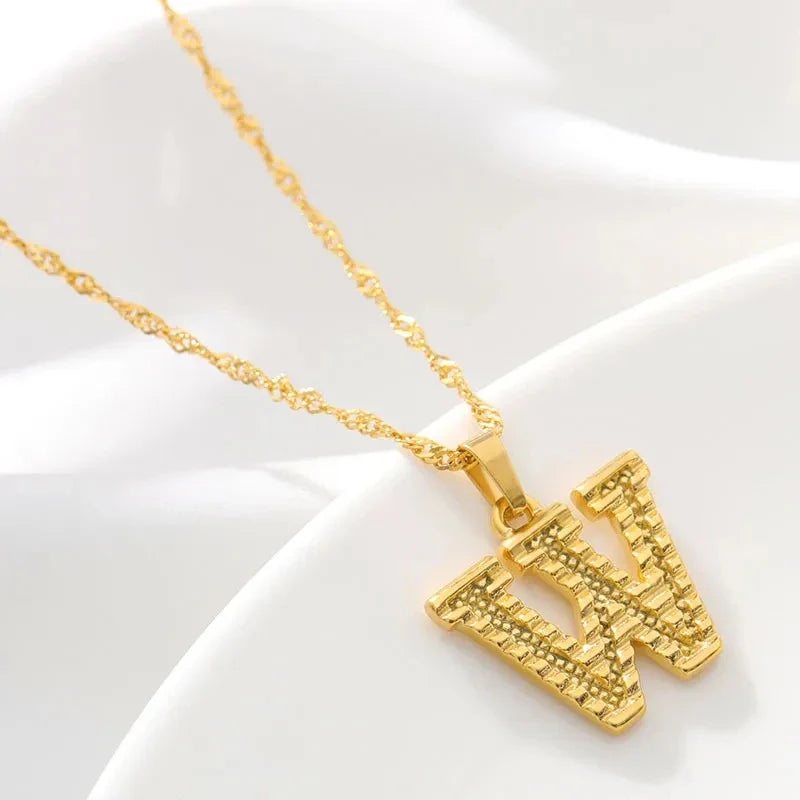 Heren- of damesketting met gepersonaliseerde initiaalhanger w