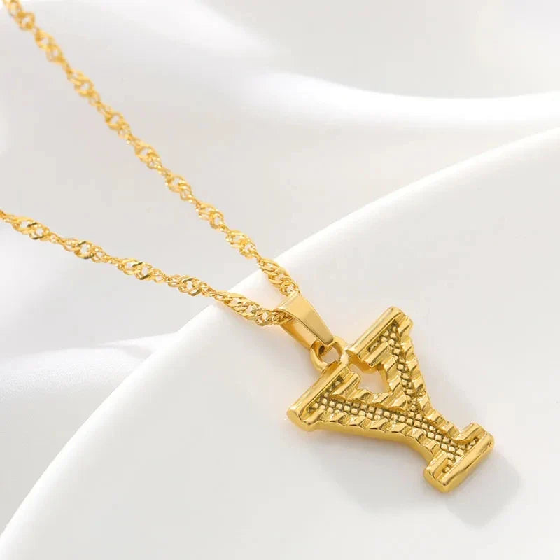 Heren- of damesketting met gepersonaliseerde initiaalhanger y