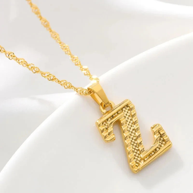 Heren- of damesketting met gepersonaliseerde initiaalhanger z