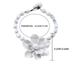 Collier Ras de Cou avec Grand Pendentif Fleur 