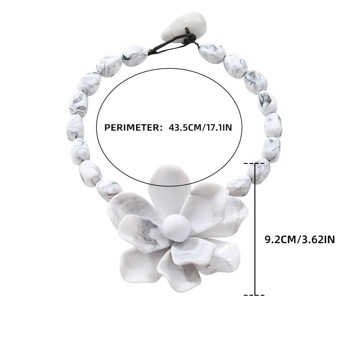 Collier Ras de Cou avec Grand Pendentif Fleur 