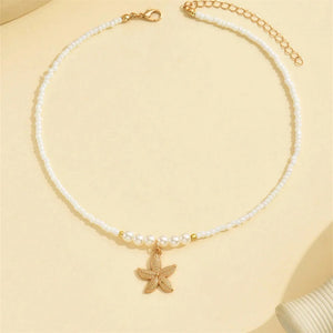 Collier Ras de Cou avec Pendentif Coquillage Etoile de Mer