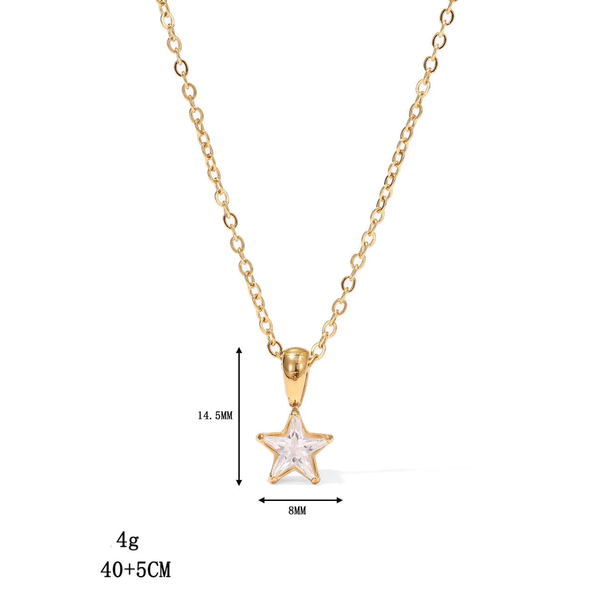 Gouden choker met sterhanger bezet met zirkonia