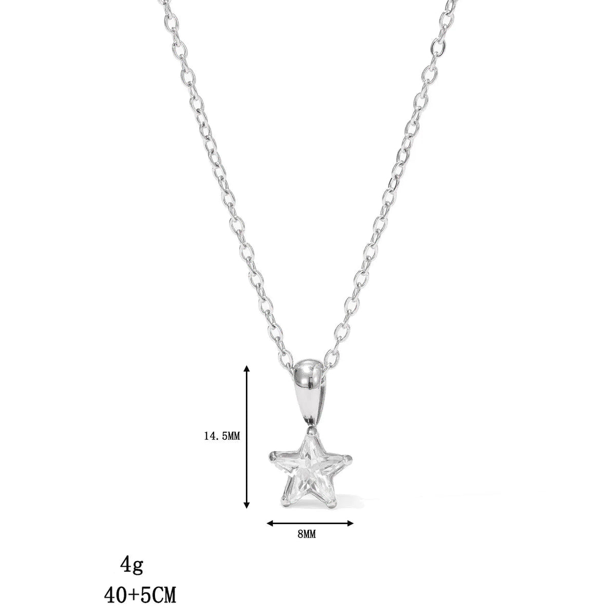 Zilveren choker met sterhanger bezet met zirkonia