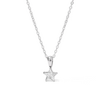 Zilveren choker met sterhanger bezet met zirkonia