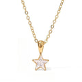 Gouden choker met sterhanger bezet met zirkonia
