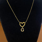 Chokerketting met initiaalhanger en hart - letter 
