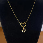 Chokerketting met initiaalhanger en hart - letter 