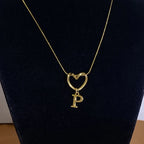 Chokerketting met initiaalhanger en hart - letter 