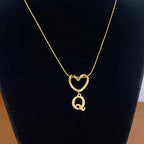 Chokerketting met initiaalhanger en hart - letter 