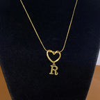 Chokerketting met initiaalhanger en hart - letter 