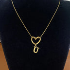 Chokerketting met initiaalhanger en hart - letter 