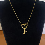 Chokerketting met initiaalhanger en hart - letter 