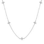 Choker met fonkelende klaverbloem-hangers