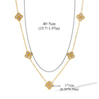 Collier Ras de Cou avec Pendentifs Trèfle à 4 Feuilles