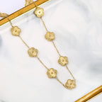 Collier Ras de Cou avec Pendentifs Trèfle à 5 Feuilles