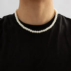 Collier Ras de Cou Homme avec Perles