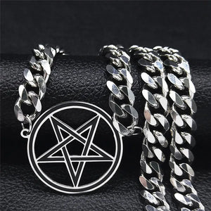 Collier Ras-De-Cou Pendentif Pentacle Sorcellerie Wiccan