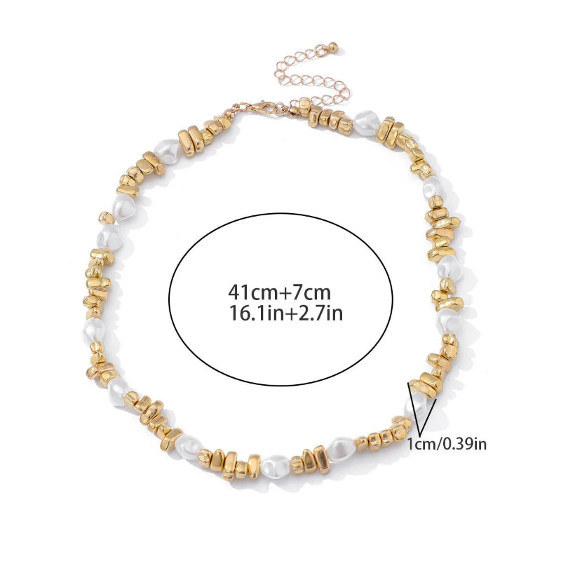 Collier Ras de Cou avec Pendentifs Perles pour Femme