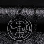 Collier Satanique Pendentif Esprit Démoniaque asmoday noir