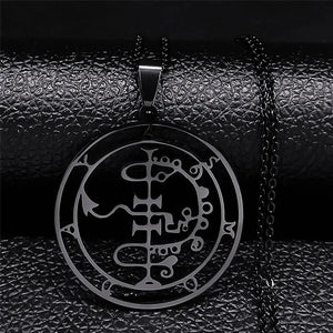 Collier Satanique Pendentif Esprit Démoniaque asmoday noir