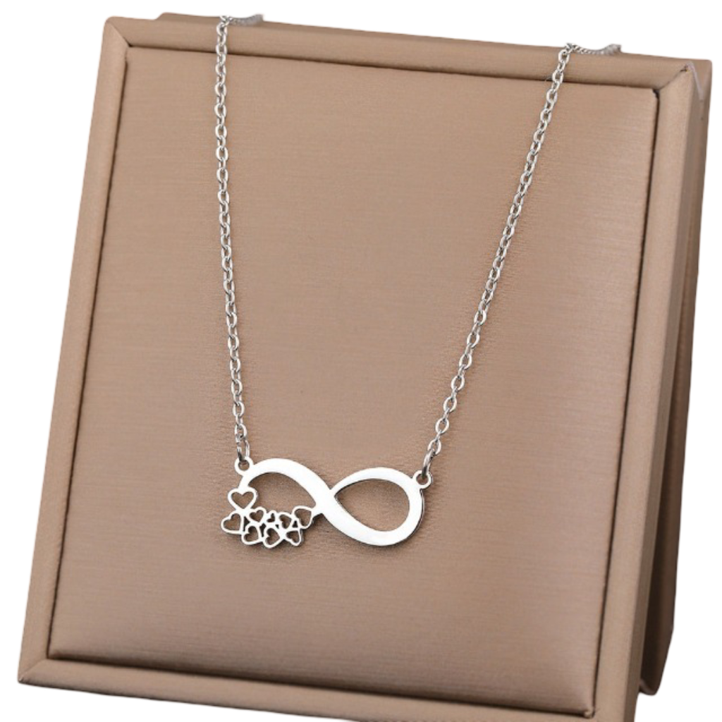 Infinity symbool ketting dameshanger kleine harten