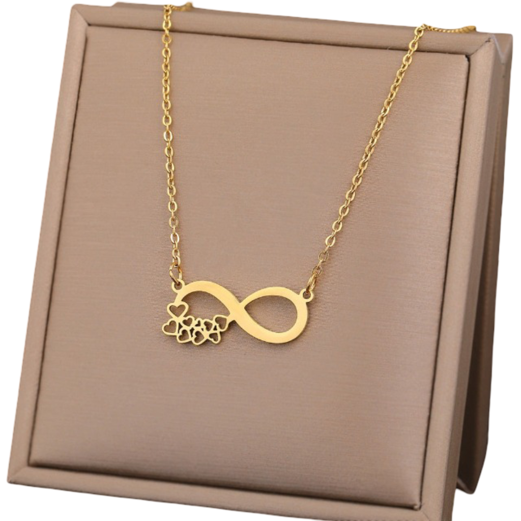 Infinity symbool ketting dameshanger kleine harten