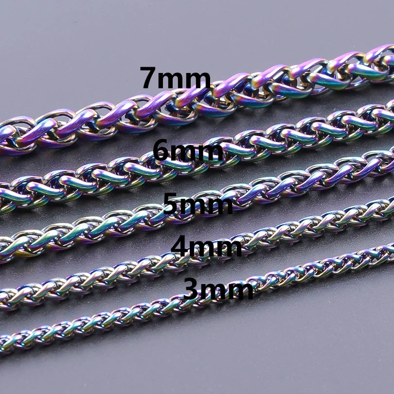 Gedraaide ketting met regenbooghanger