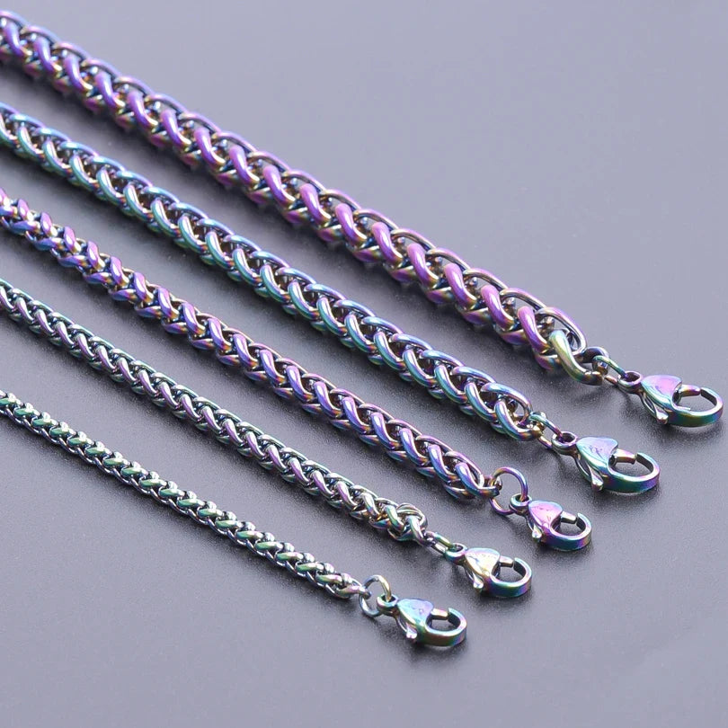 Gedraaide ketting met regenbooghanger