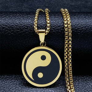 Collier Yin Yang Pendentif Homme or