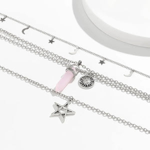 Colliers Pendentifs Quatre Rangs Etoile de David