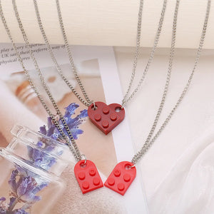 Colliers pour Couples d'Amis Pendentif Coeur Fashion rouge